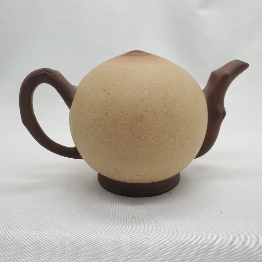Cadogan Upside-Down Teapot Peach Tree Branch Handle Signed Stamped